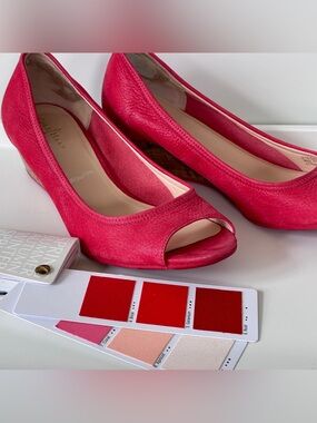 Cole Haan / Nike Women's Open-Toe Heels in Bright Coral Tango Red
